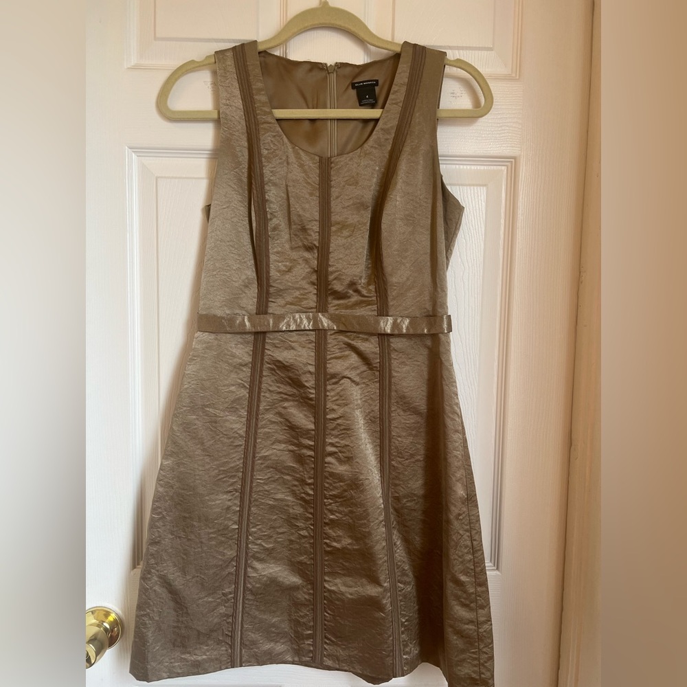 Gold Sleeveless A-Line Dress